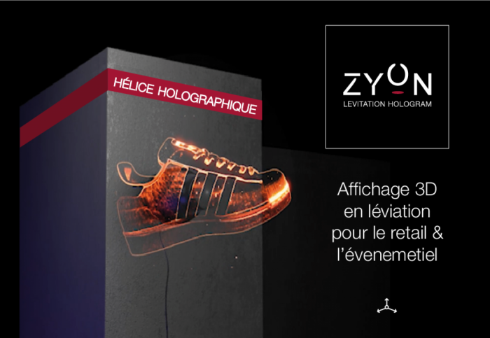 Zyon - Location hélice holographique pour un affichage 3D qui flotte dans les airs !